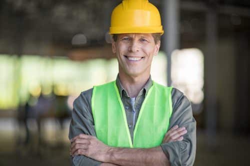 man in safety helmet