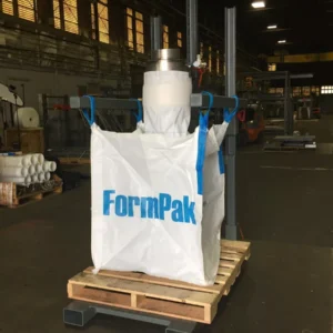 FormPak super sack loaded onto forklift hoist