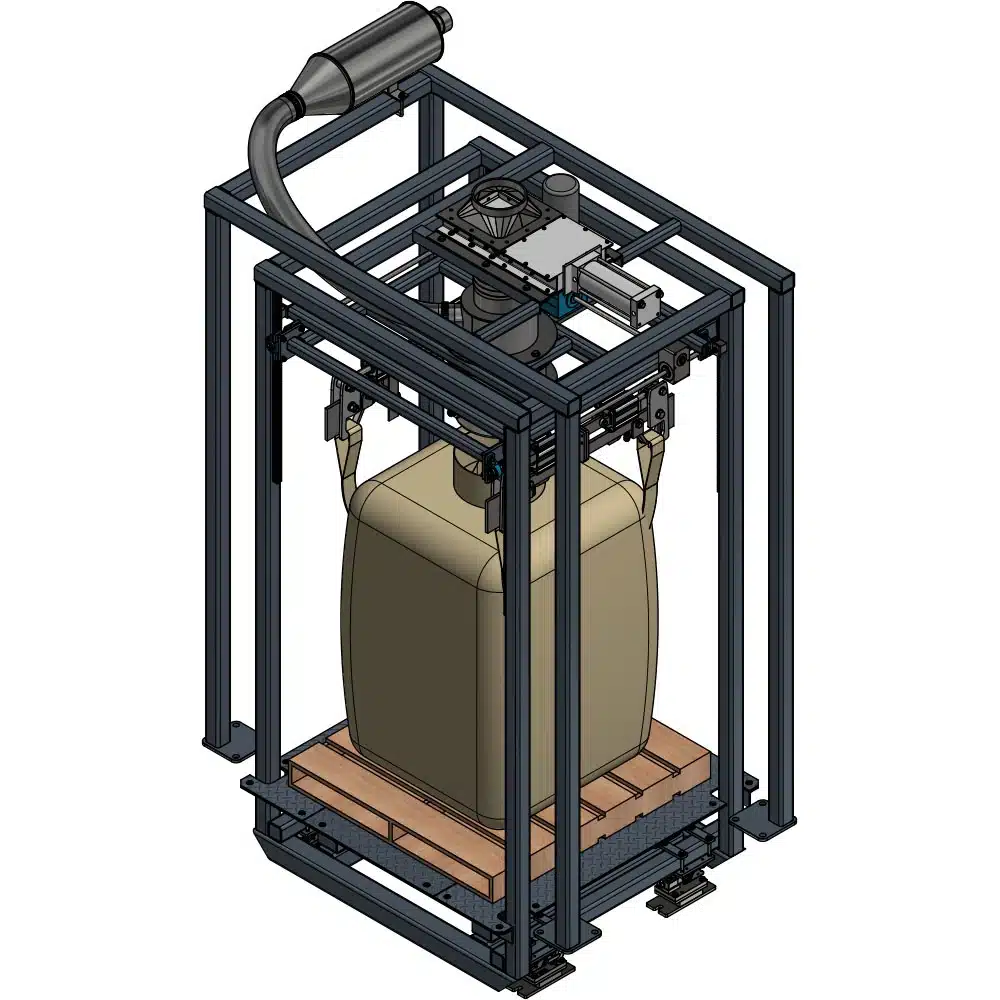 Animated 3D rendering of FormPak's Bag Filler 2100 SS