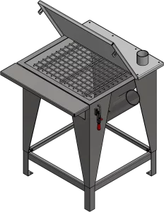 animated 3D rendering of FormPak's BagBreak with Cover and Dust Port