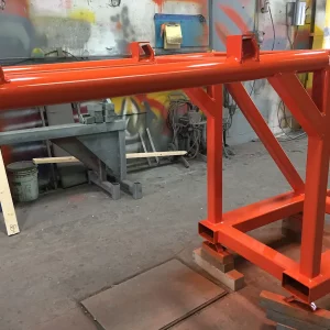 FormPak forklift attachment BagLift 200-HL-SL painted orange
